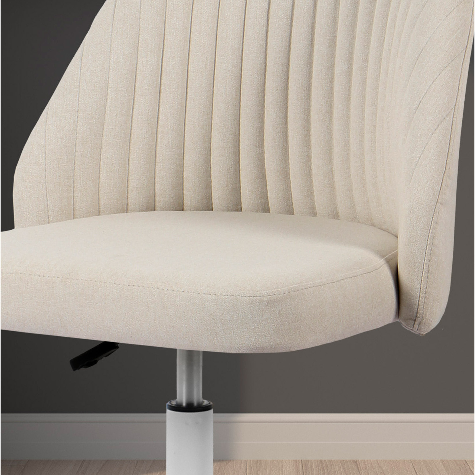 Silla de estudio Estela tela beige moteada 90x57x57 cm