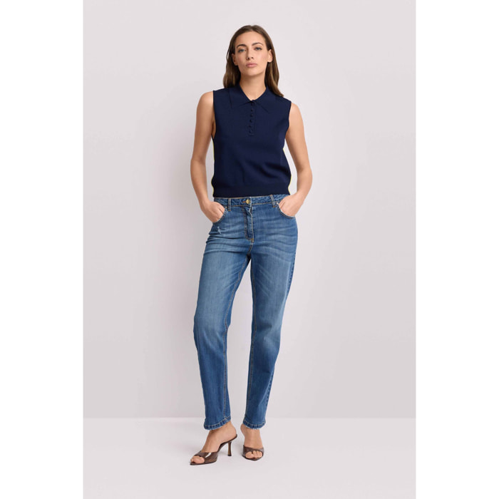 Kocca - Pantaloni in denim relaxed fit Donna, Denim