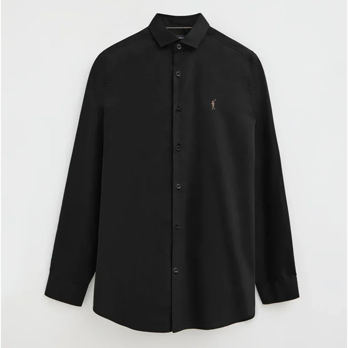 Camisa negra de corte slim con logo Rigby Go