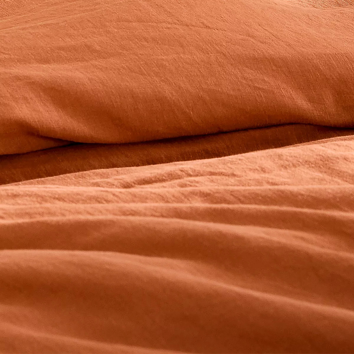 Housse de couette pur lin lavé 165 g/m² uni orange Le lin lave cuivre