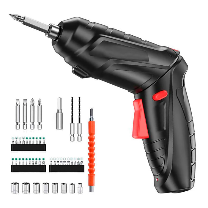 Cacciavite elettrico mini trapano, con batteria, set di accessori e valigetta