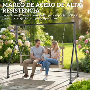 Soporte para Columpio de Acero Estructura de Columpio de 2 y 3 Asientos o Cesta Colgante Resistente con Patas en Forma de A Carga 360 kg para Jardín Parque Patio Porche 210x117x175 cm Negro