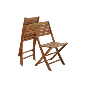 Chaises de jardin pliantes en bois massif (lot de 2) CANOPEE