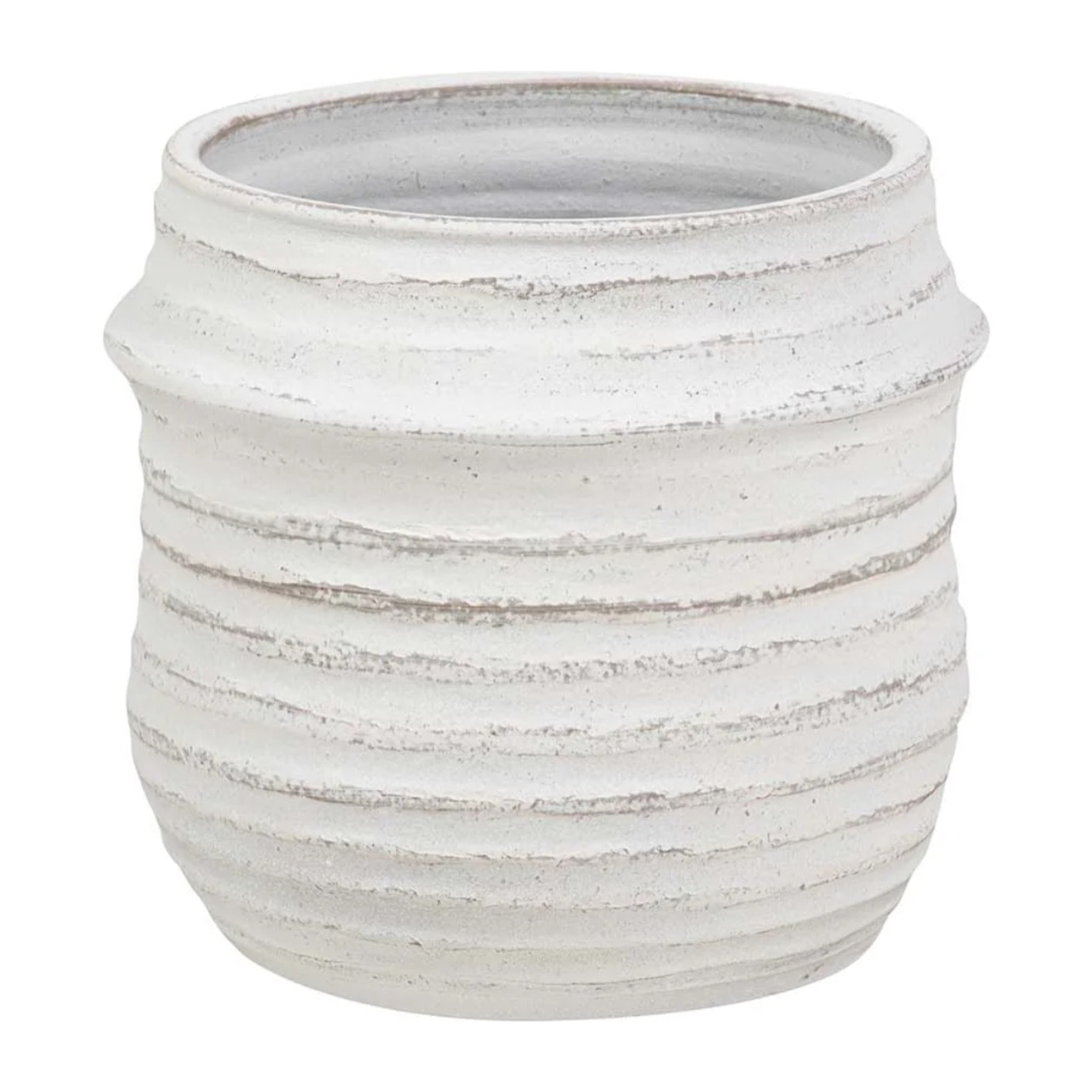 Macetero Ceramica Blanco 28x28x23 Cm