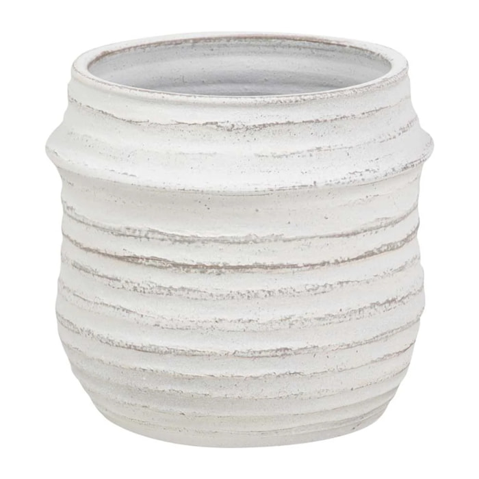 Macetero Ceramica Blanco 28x28x23 Cm