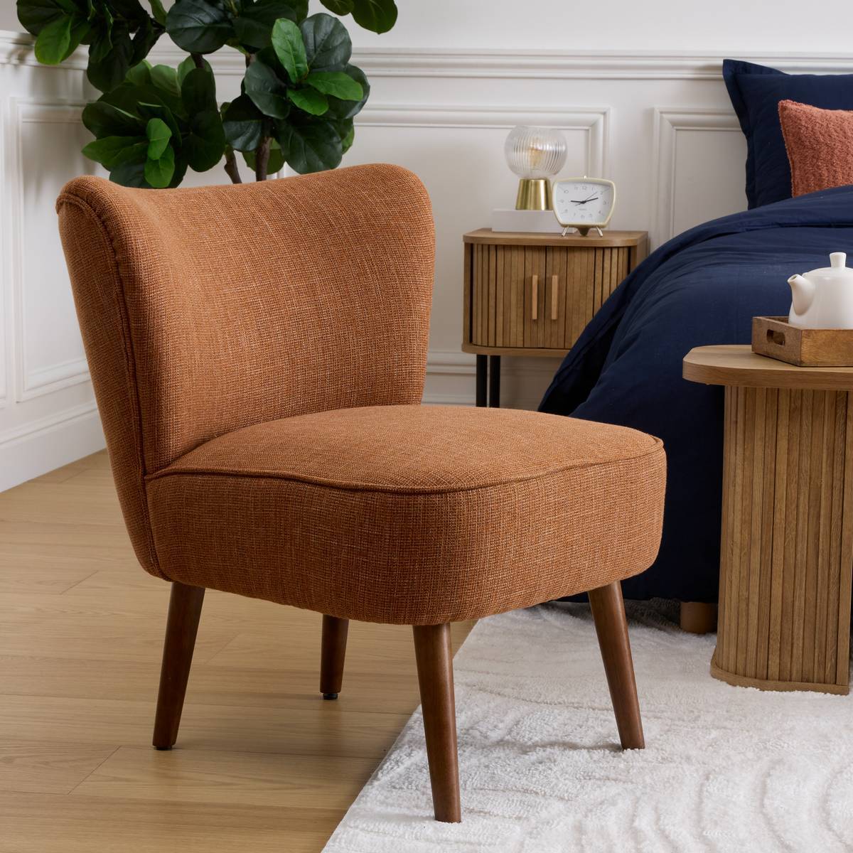Fauteuil Aera en Tissu Ambré L69xl57xH72,5 cm