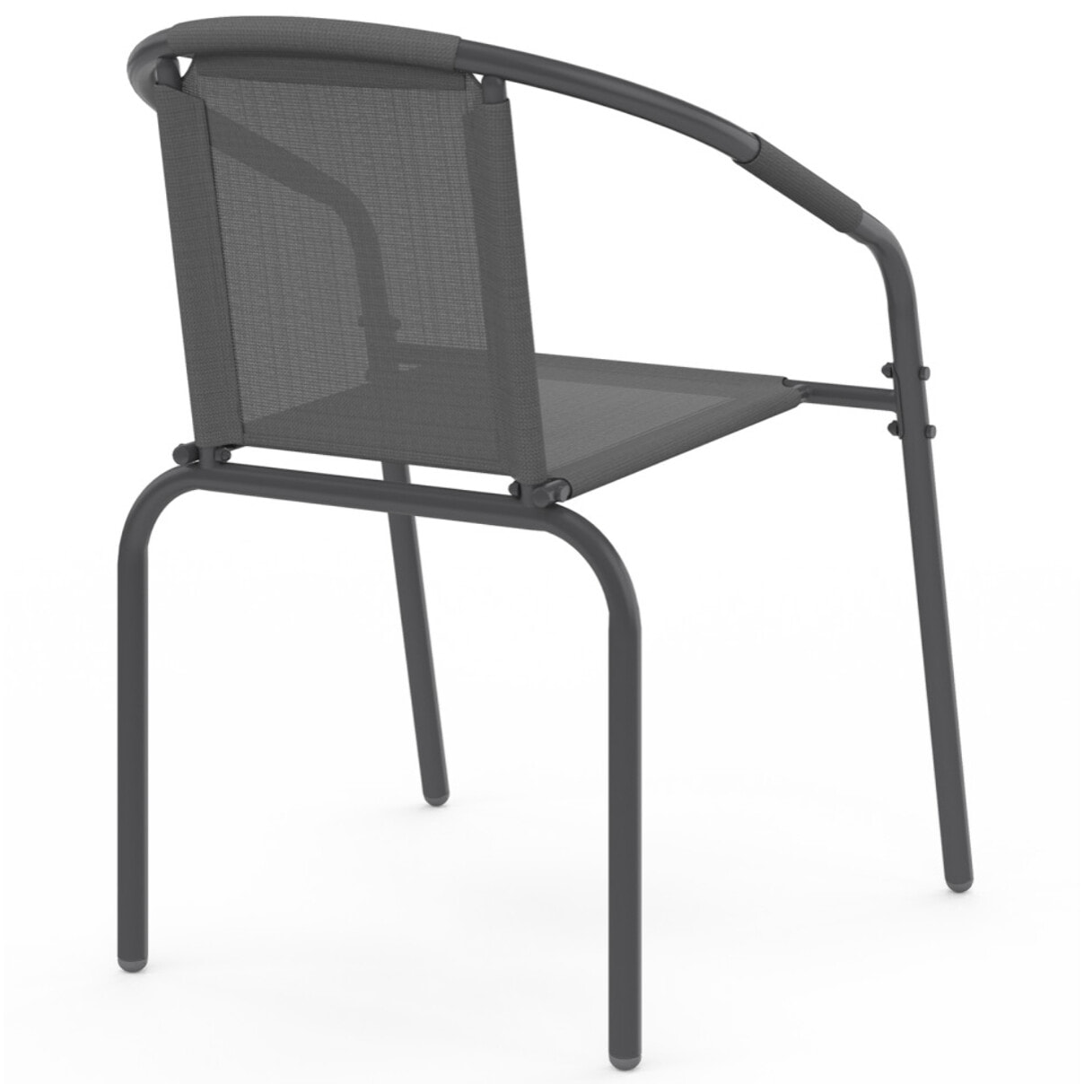Chaises de jardin empilables Delma grises - lot de 6