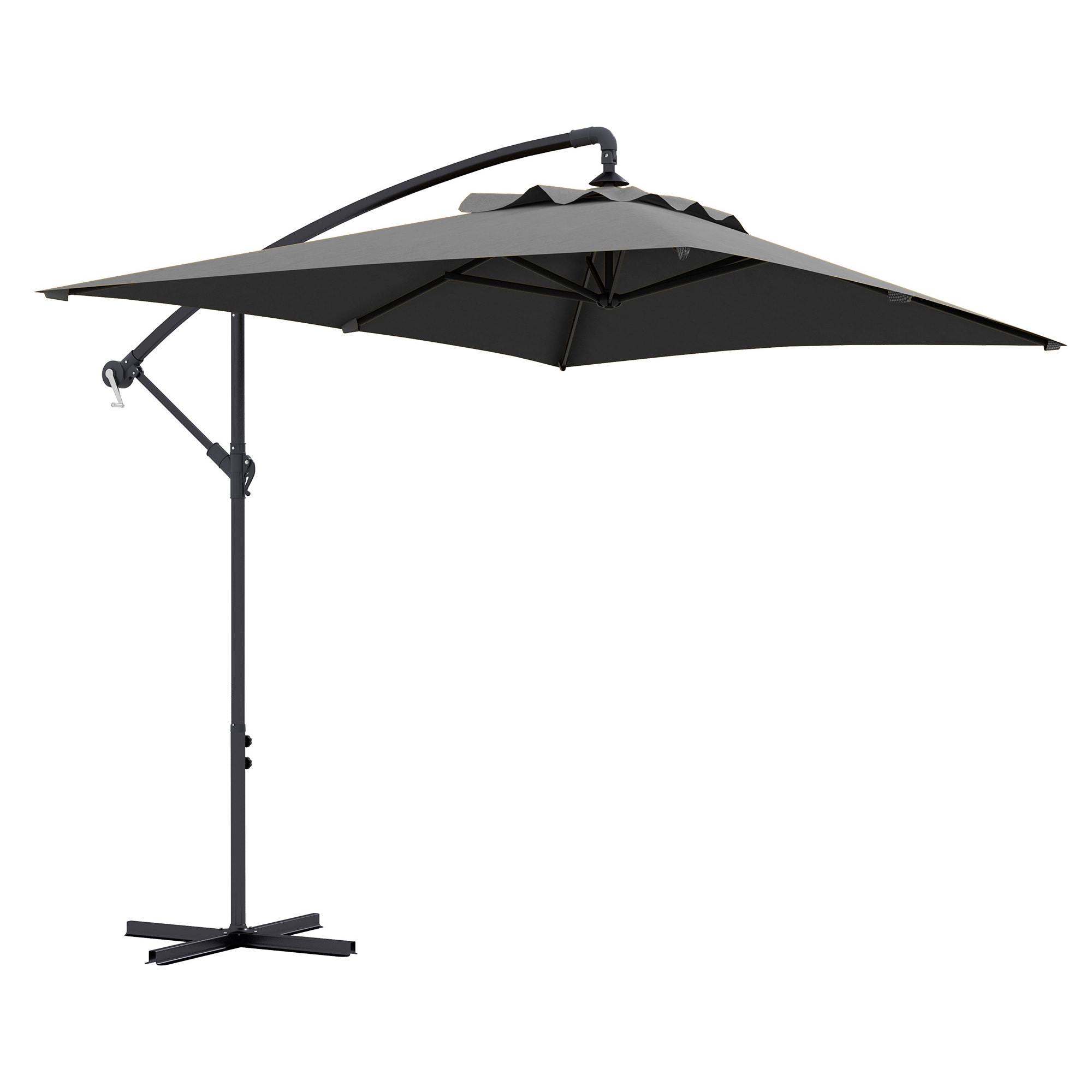 Parasol déporté rectangulaire 3 x 2 m – Manivelle – Protection UV