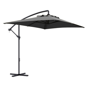 Parasol déporté rectangulaire 3 x 2 m – Manivelle – Protection UV