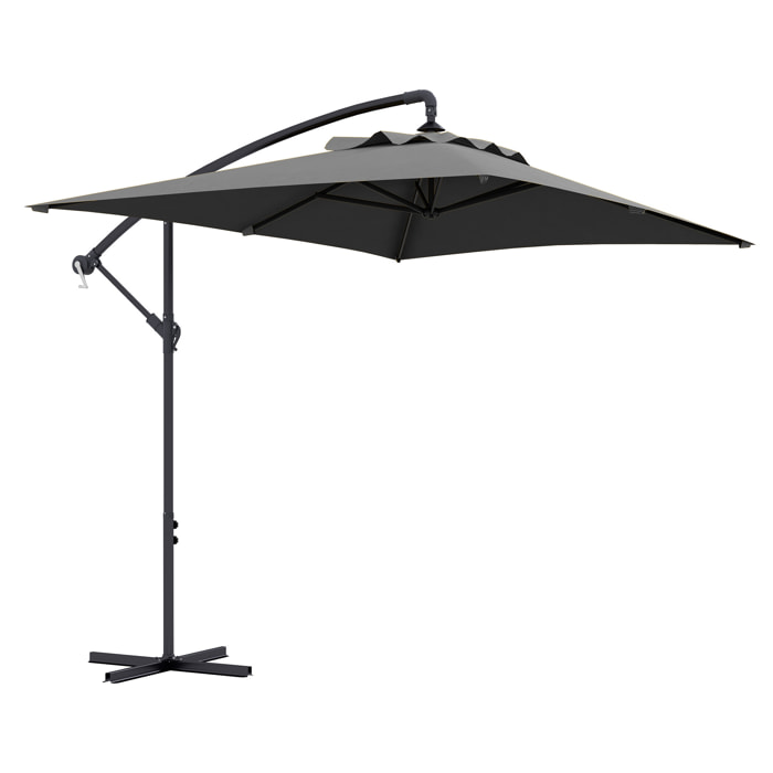Parasol déporté rectangulaire 3 x 2 m – Manivelle – Protection UV