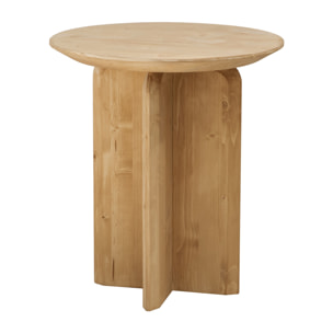 Mesa auxiliar de madera maciza en tono roble medio de 50x45cm Alto: 50 Largo: 45 Ancho: 45