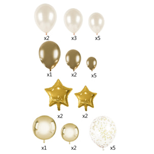 ARCHE DE 30 BALLONS GOLD
