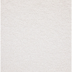 Chaise "Roka" - bouclette - pieds imitation noyer - blanc