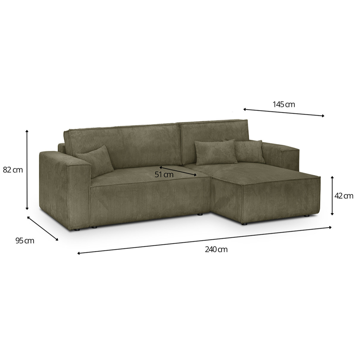 Canapé d'angle convertible 4 places - LIVIA