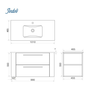 Ensemble meuble de salle de bain 100 cm Aquanoma