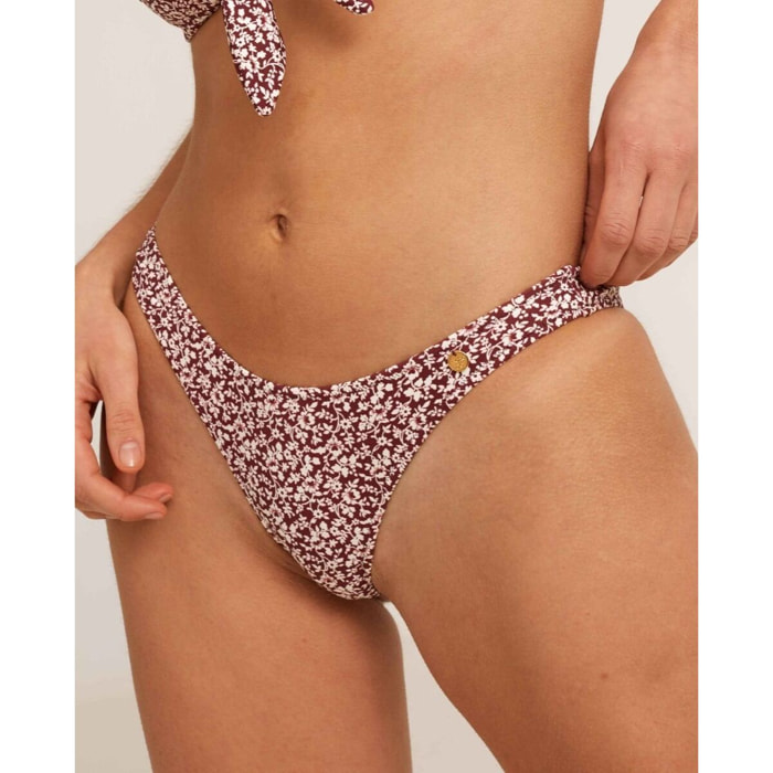 Braga de bikini en forma de V con estampado de flores