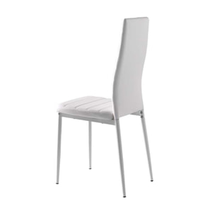 Set 4 sillas CLAUDIA - polipiel blanco, blanco - 41x47x98cm