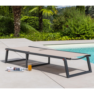 Transat de jardin en aluminium - pliable - lin - NARA