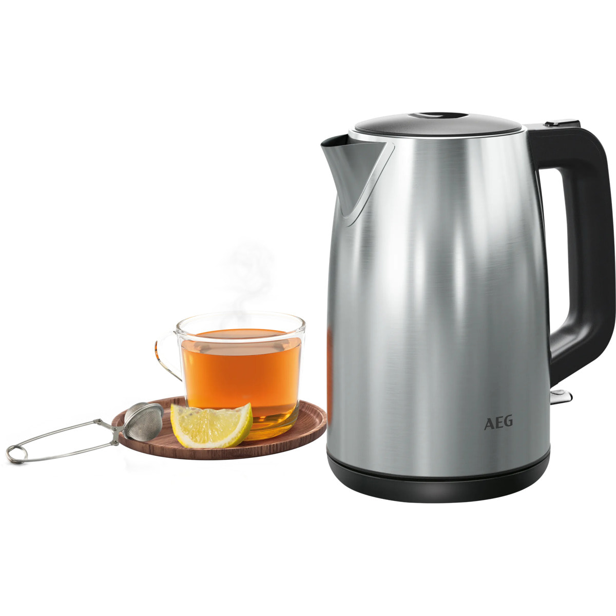 AEG Hervidor de agua de de acero inoxidable de 2200 W y 1,7 litros de capacidad K3-1-3ST