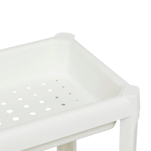 Étagère 4 niveaux en plastique blanc