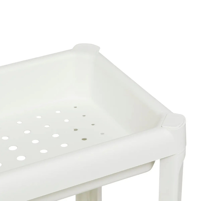 Étagère 4 niveaux en plastique blanc