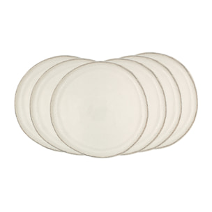 Lot de 6 grandes assiettes, COTON