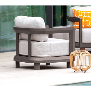 Salon de jardin en aluminium - 5 places - anthracite - ALICANTE