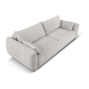 Canapé convertible avec coffre de rangement "Matera" 3 places en chenille gris clair