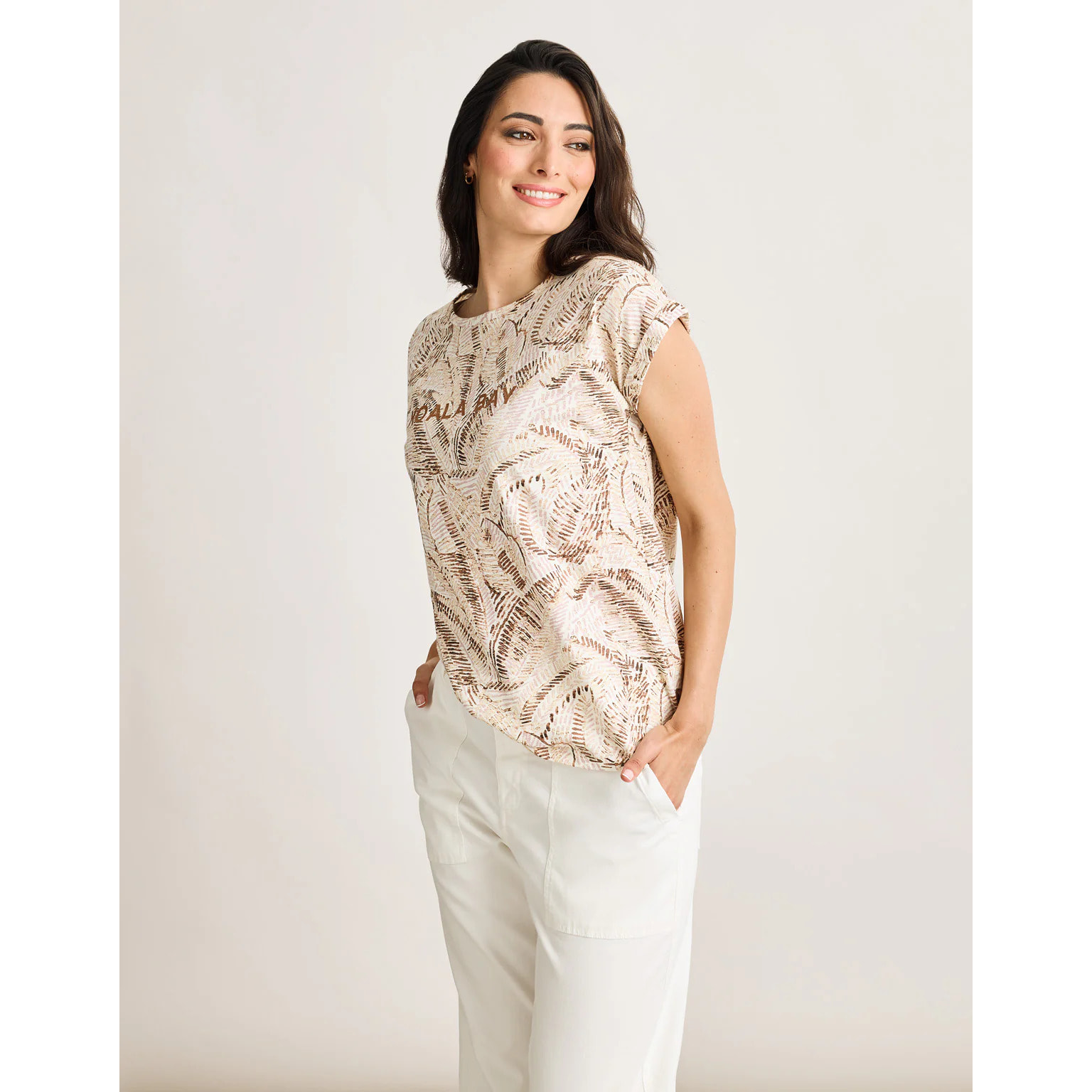 Camiseta Manga Corta Beige - Zebriye