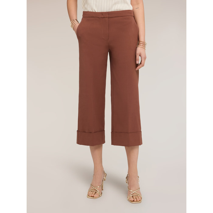 Motivi - Pantaloni cropped The Tailoring Lab - Marrone