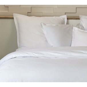 PARURE HOUSSE DE COUETTE 1 PERS 140x200 percale de Coton - PERCALE BLANC