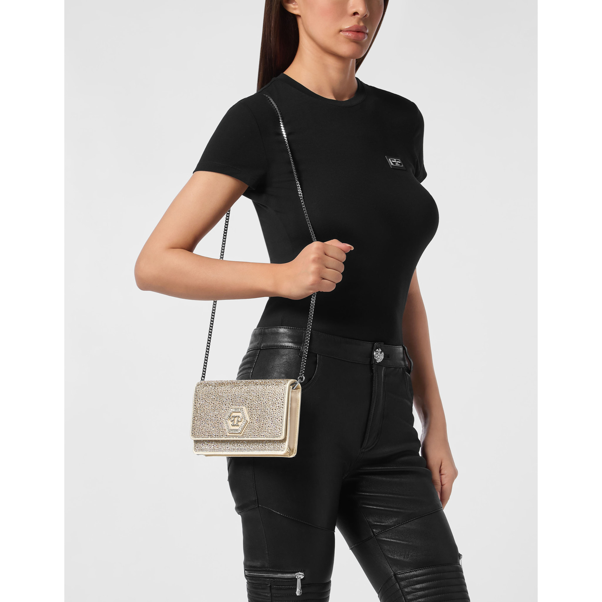 PHILIPP PLEIN Bolsa con solapa HEXAGON