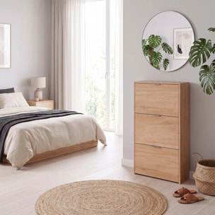 Zapatero de 3 puertas abatibles en roble canadian 60x113 cm Remi Roble Canadian