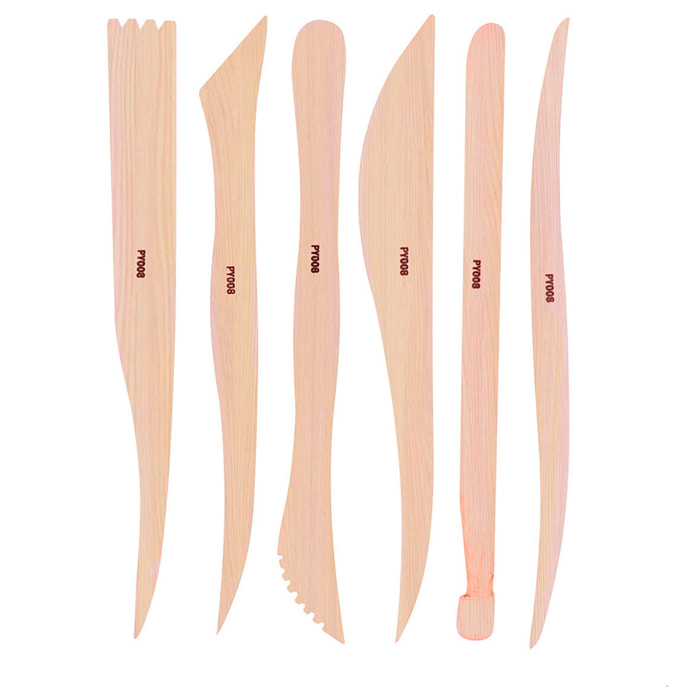 ESPÁTULAS DE MADERA PARA MODELAR 6 Uds.