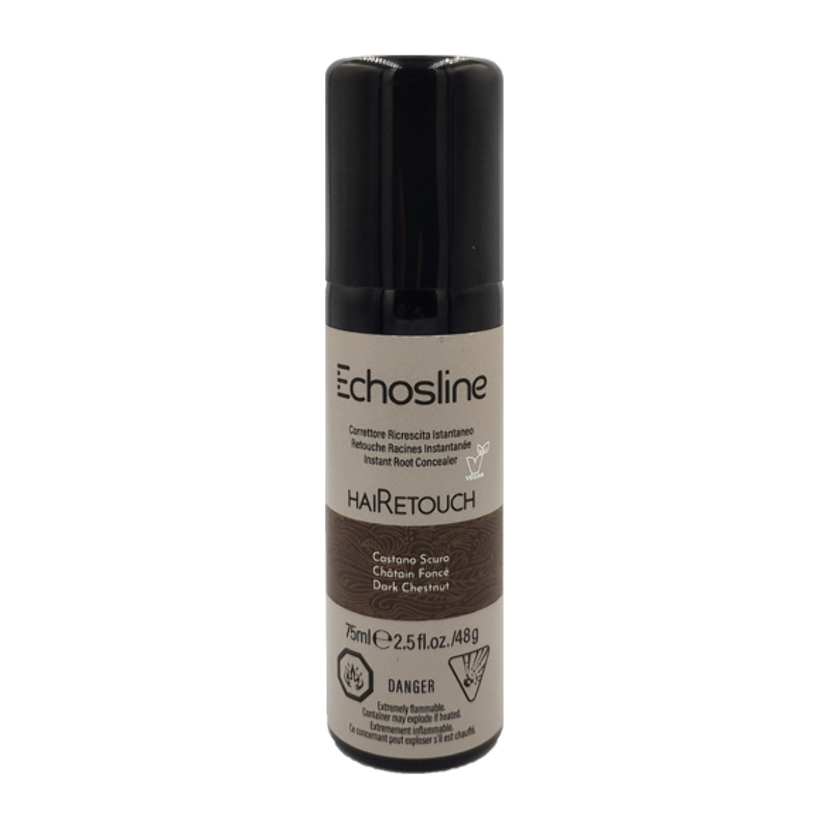 ECHOSLINE Hairetouch Corrector de Crecimiento Instantáneo Castaño Oscuro Vegano 75ml