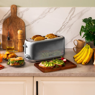 Cecotec Grille-pain vertical Toast&Taste 1600 Retro Double Inox