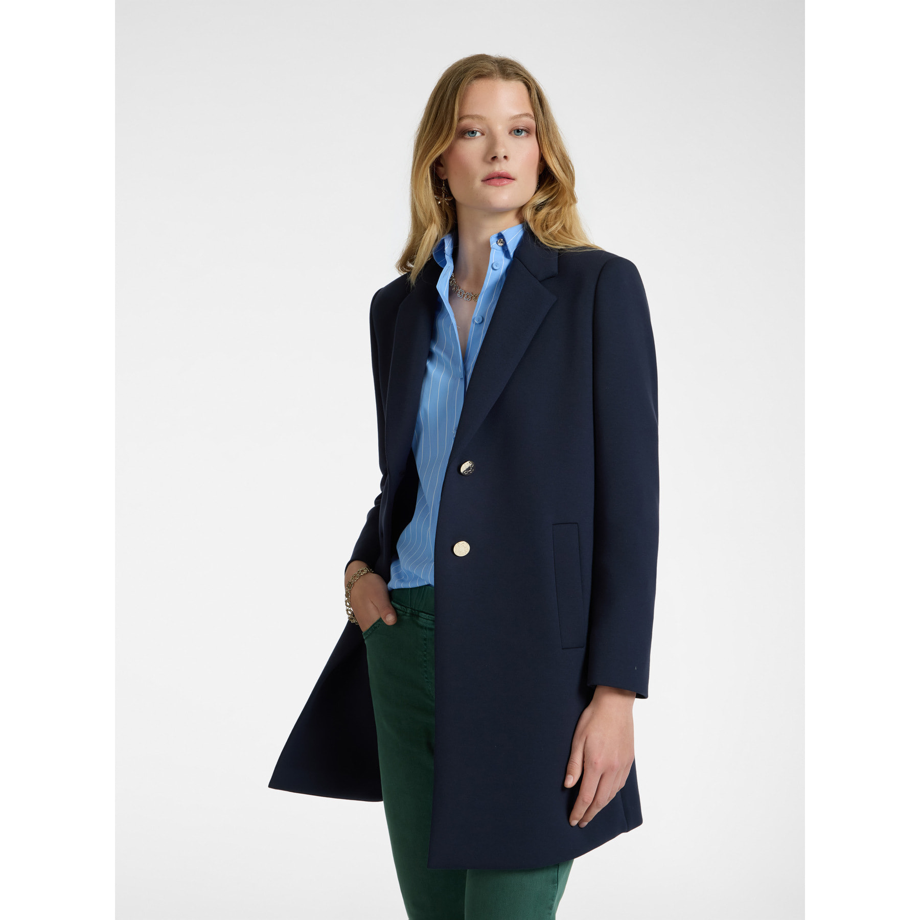 Elena Mirò - Cappotto in tessuto scuba - Blu