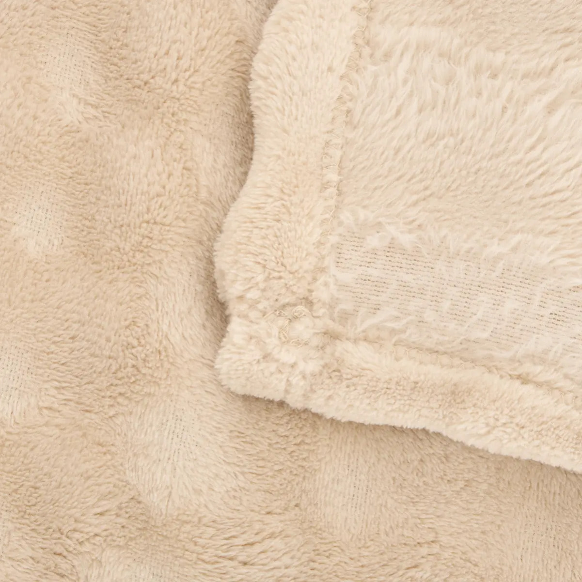 Plaid Zephy 125x150cm effet fausse fourrure beige