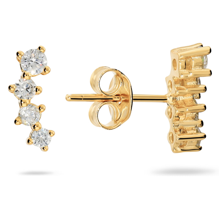 Orecchini a Lobo in Argento 925 con Cubic Zirconia Graduate