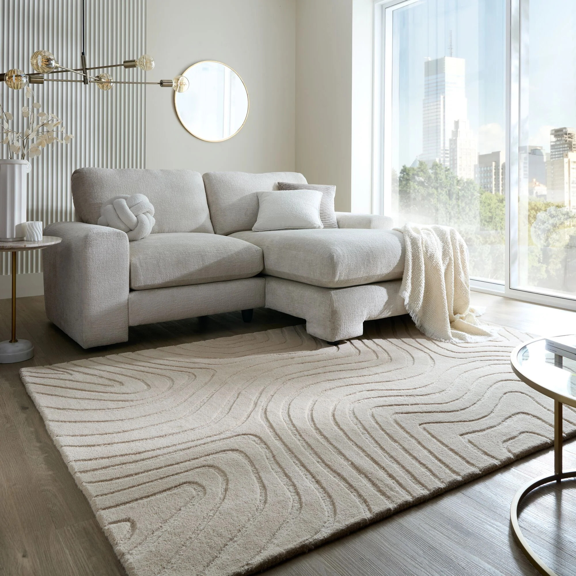 Tapis en laine beige HYPNOSE Beige