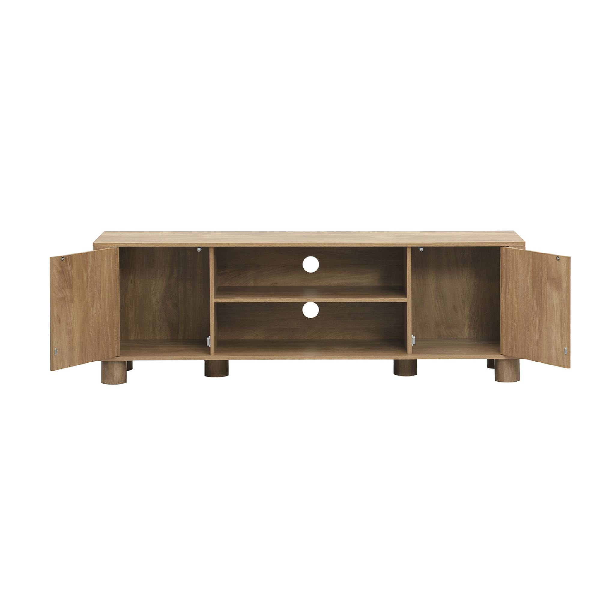 Meuble TV exotique effet bois de manguier 2 portes 155cm Pondi