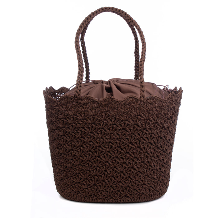 Basentello Bolso de hombro Mujer. Fabricaco en algodón tejido artesanal a mano.