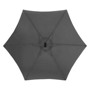 Parasol déporté rond "Manoa" ardoise & graphite 3m en aluminium traité époxy