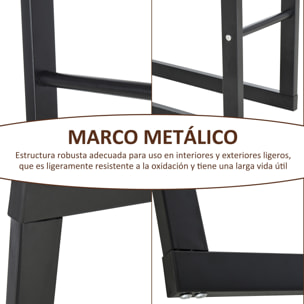 Soporte para Leña Estante de Leña Metálico Leñero de Exterior de Metal para Interior y Exterior Carga 100 kg 40x25x100 cm Negro