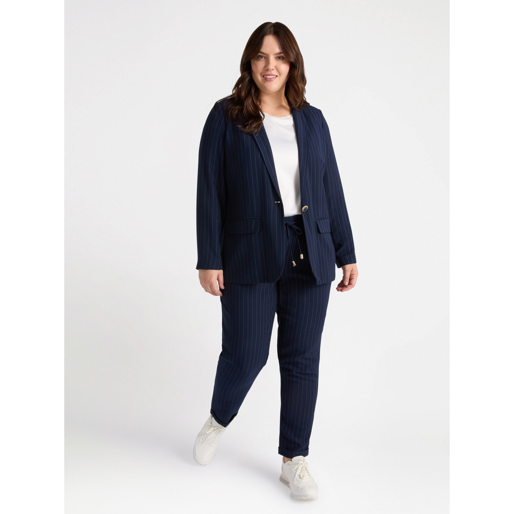 Fiorella Rubino - Blazer en tejido de rayas diplomáticas - Azul