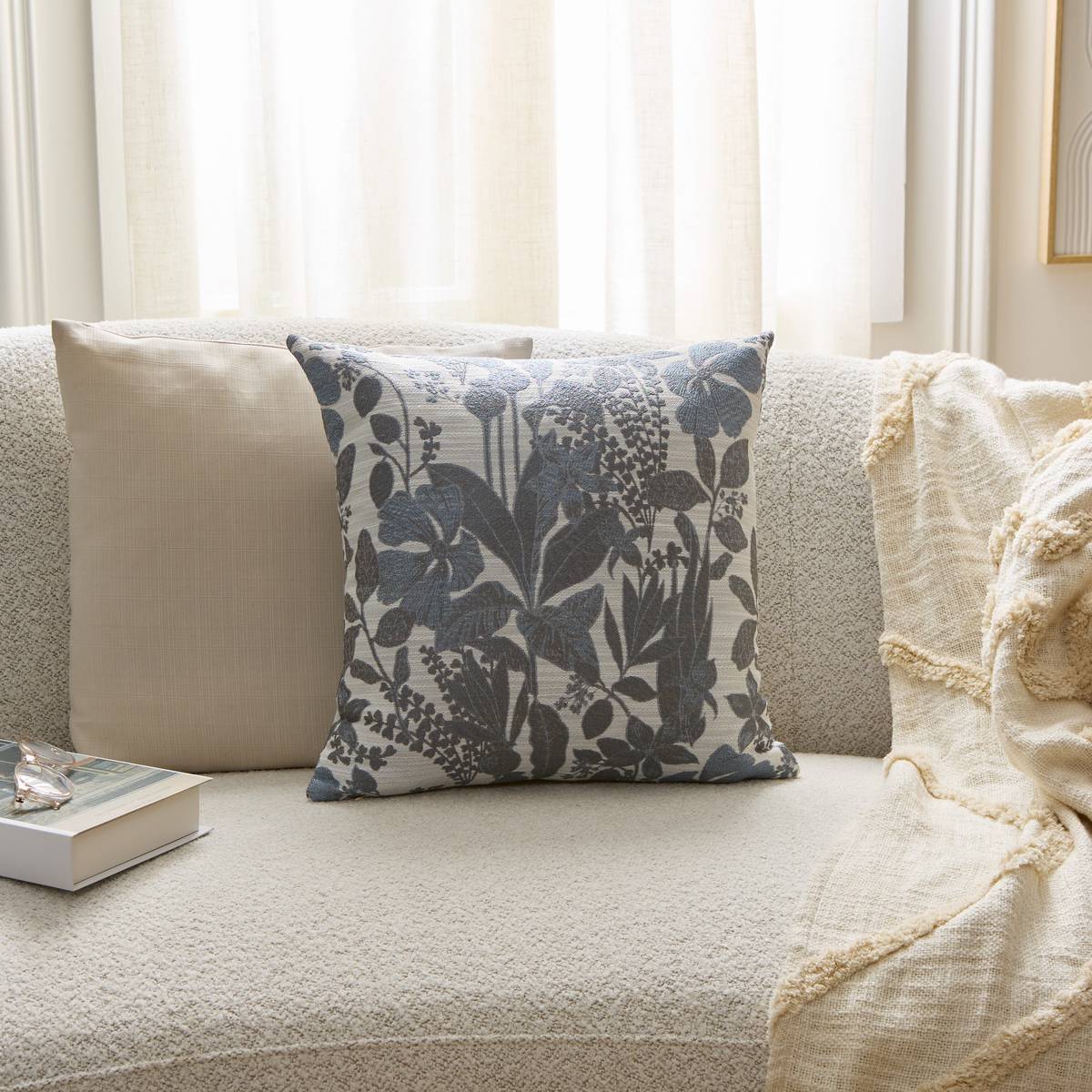 Coussin Samara 40x40cm bleu orage