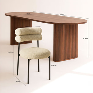 Ensemble table ovale et 6 chaises beige
