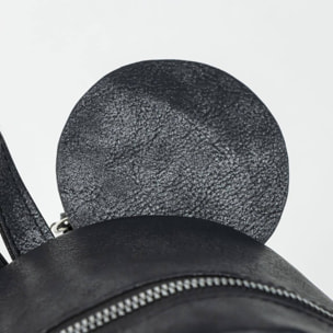 Mochila casual de minnie - color negro - 22.5x22.5x7 cm - fabricada en pu - estampado de minnie