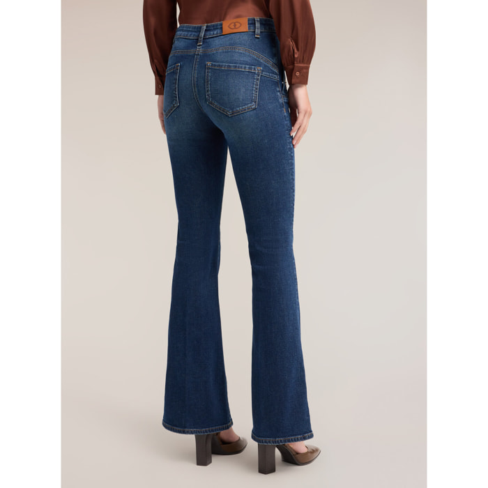 Motivi - Jeans flare con bottoni metallici - Blu