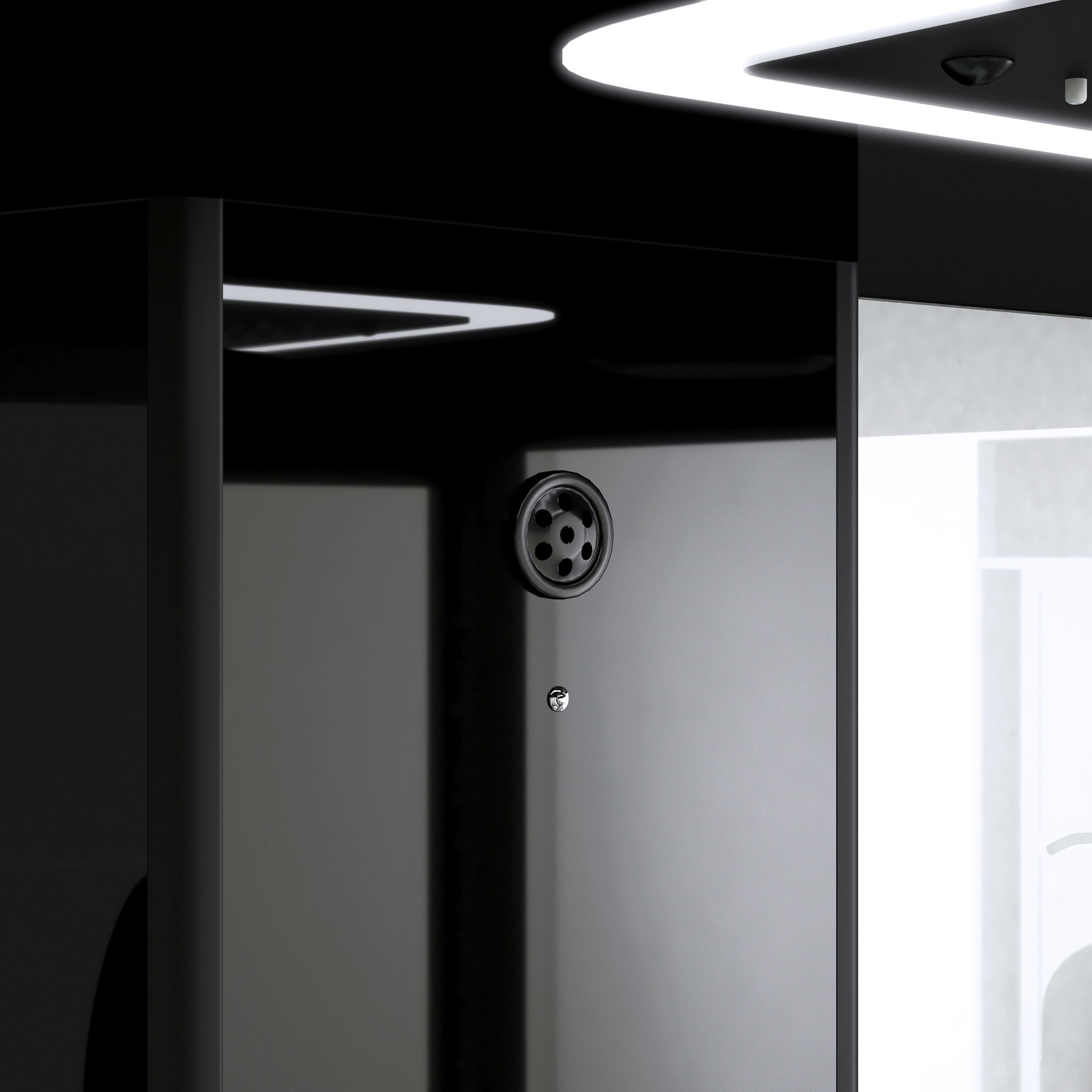 Cabine de douche rectangle 115x90x218 cm - Fonction HAMMAM, Jets Hydromassants, Led et Bluetooth